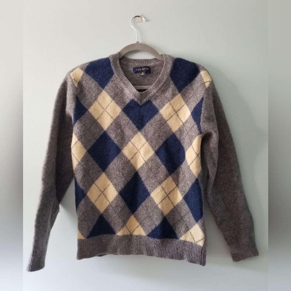 Wool Argyle Sweater